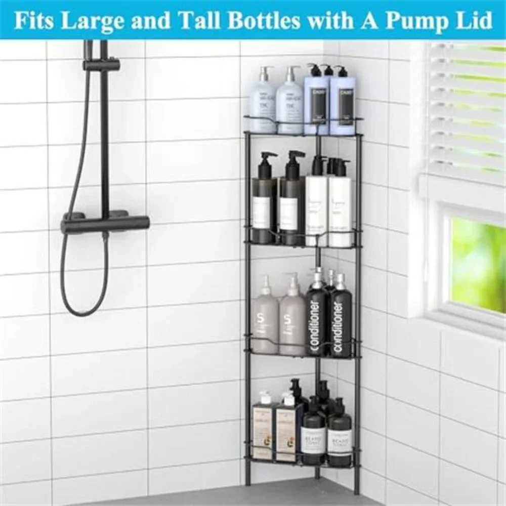 corner shower caddy 4 tier bathroom organizer shelf rustproof standing rack